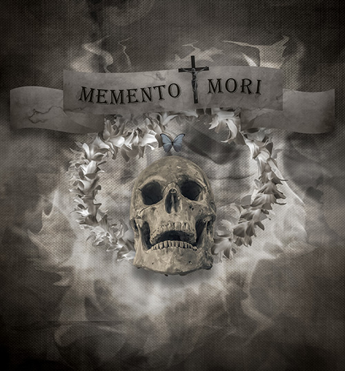A photo illustration depicting memento mori, a reminder of one's death (CNS/St. Louis Review/Lisa Johnston)