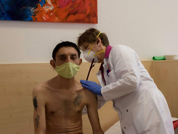 Sr. Maria Goetzens, director of the Elisabeth-Strassambulanz Outpatient Clinic, works with Caritas in a hospital that offers medical help for homeless people in Frankfurt, Germany. (Courtesy of The Elisabeth-Strassambulanz Outpatient Clinic)