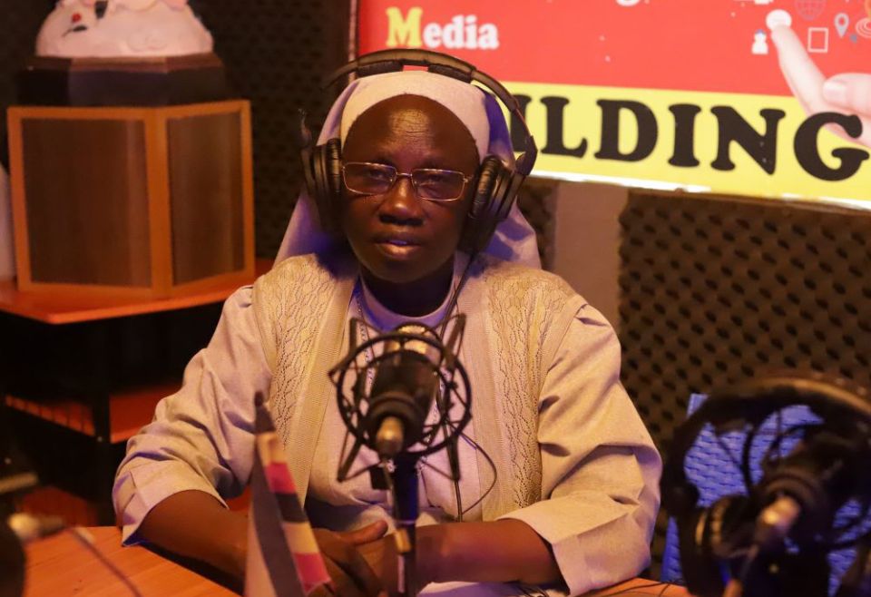 Sr. Mary Lilly Driciru of the Missionary Sisters of Mary Mother of the Church hosts her weekly radio show at Radio Maria Uganda on April 30. (GSR photo/Doreen Ajiambo) Sr. Mary Lilly Driciru of the Missionary Sisters of Mary Mother of the Church hosts her weekly radio show at Radio Maria Uganda on April 30. (GSR photo/Doreen Ajiambo)
