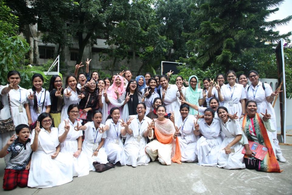 Holy Cross College students: Students of Holy Cross College after their Higher Secondary Certificate exam in 2019 (Sumon Corraya)
