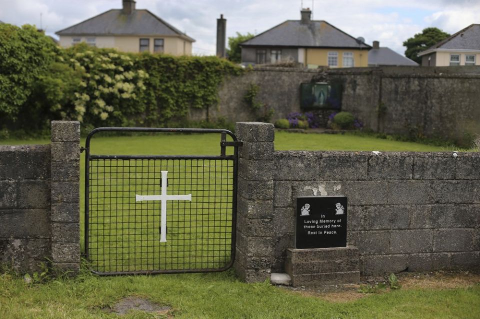 The site of a mass grave for children who died in the Tuam mother and baby home in Tuam, County Galway, Ireland, on June 4, 2014. (PA via AP/Niall Carson) 