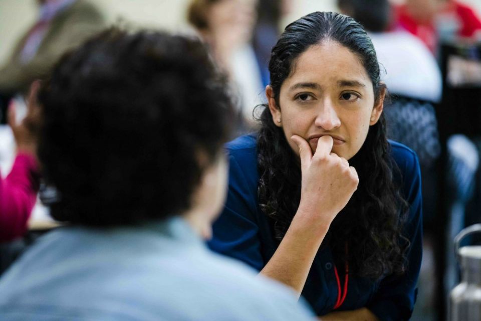 Amanda Murillo-Estrada listens during a curriculum workshop for Called and Consecrated in 2018 at the Oblate School of Theology in San Antonio. (Courtesy of Chris Stokes)