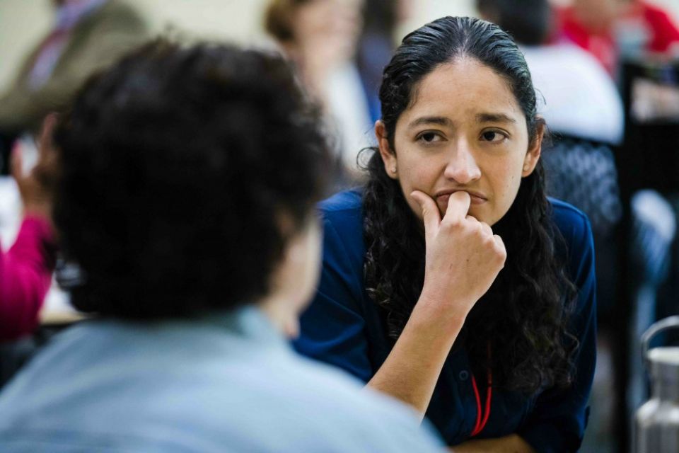 Amanda Murillo-Estrada listens during a curriculum workshop for Called and Consecrated in 2018 at the Oblate School of Theology in San Antonio. (Courtesy of Chris Stokes) Amanda Murillo-Estrada listens during a curriculum workshop for Called and Consecrated in 2018 at the Oblate School of Theology in San Antonio. (Courtesy of Chris Stokes)