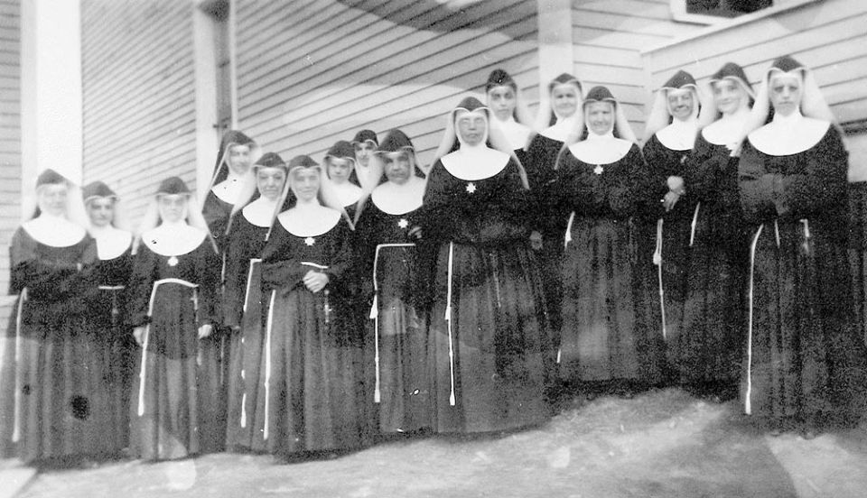Franciscan Sisters of Perpetual Adoration who served the congregation's St. Mary's Catholic Indian Boarding School during the 1922-23 school year in Odanah, Wisconsin (Courtesy of the Franciscan Sisters of Perpetual Adoration)