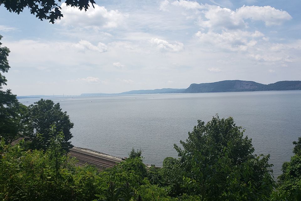 The land protected by the Dominican Sisters' conservation easement overlooks the Hudson River The land protected by the Dominican Sisters' conservation easement overlooks the Hudson River. (EarthBeat photo/Chris Herlinger)