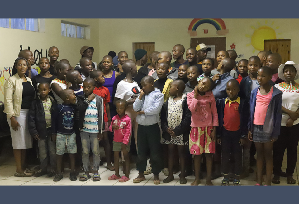 Sr. Eusebia Maselitso Lerotholi, a member of Handmaids of Christ the Priest, with the children at Andrew Blais Orphanage Home. Lerotholi founded the orphanage in 2013 to help homeless and orphaned children have a home and access to education. (GSR) Sr. Eusebia Maselitso Lerotholi, a member of Handmaids of Christ the Priest, with the children at Andrew Blais Orphanage Home. Lerotholi founded the orphanage in 2013 to help homeless and orphaned children have a home and access to education. (GSR)