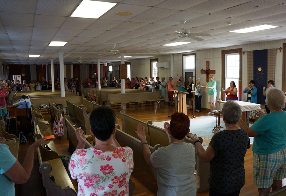 Women pray as part of a 2016 retreat at St. Mary by-the-Sea Retreat House in Cape May Point, New Jersey. (Courtesy of the Sisters of St. Joseph of Chestnut Hill) Women pray as part of a 2016 retreat at St. Mary by-the-Sea Retreat House in Cape May Point, New Jersey. (Courtesy of the Sisters of St. Joseph of Chestnut Hill)