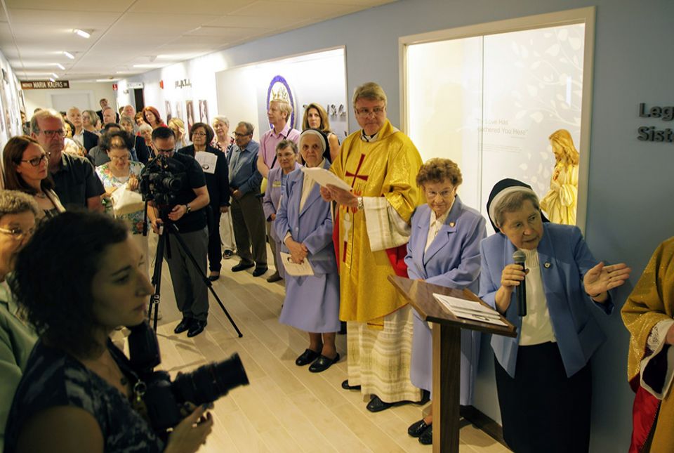 Sr. Regina Dubickas speaks at an Aug. 25, 2018, blessing of the legacy room of the Sisters of St. Casimir of Chicago's museum. To her right is Sr. Margaret Petcavage, vice postulator for the sainthood cause of Mother Maria Kaupas. Sr. Regina Dubickas speaks at an Aug. 25, 2018, blessing of the legacy room of the Sisters of St. Casimir of Chicago's museum. To her right is Sr. Margaret Petcavage, vice postulator for the sainthood cause of Mother Maria Kaupas.