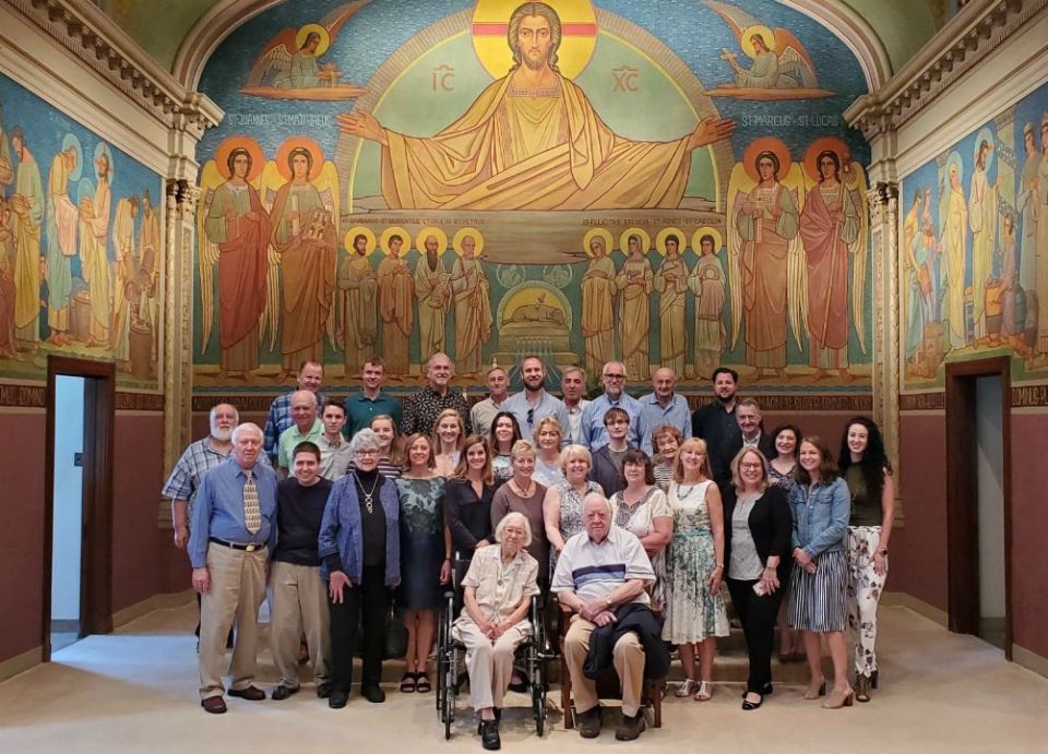 Chicago Benedictine Sr. Vivian Ivantic, front row, sits with her brother Bill Ivantic in front of her family after a Mass at St. Scholastica Monastery to celebrate her 106th birthday in 2019. (Courtesy of the Benedictine Sisters of Chicago) Chicago Benedictine Sr. Vivian Ivantic, front row, sits with her brother Bill Ivantic in front of her family after a Mass at St. Scholastica Monastery to celebrate her 106th birthday in 2019. (Courtesy of the Benedictine Sisters of Chicago)
