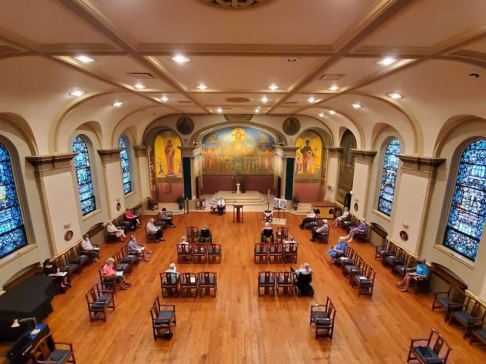 The Benedictine Sisters of St. Scholastica Monastery in Chicago, Illinois, began community meetings with a memorial service in summer 2020 during the pandemic. (Belinda Monahan) The Benedictine Sisters of St. Scholastica Monastery in Chicago, Illinois, began community meetings with a memorial service in summer 2020 during the pandemic. (Belinda Monahan)