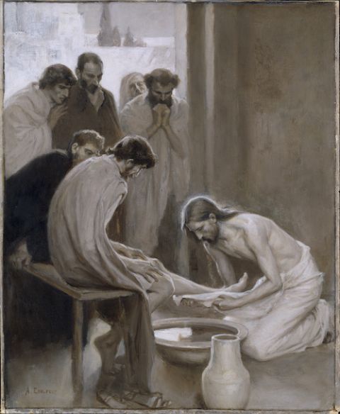 "Jesus Washing the Feet of his Disciples" by Albert Edelfelt, 1898 (Wikimedia Commons/Nationalmuseum of Sweden/Bodil Karlsson)