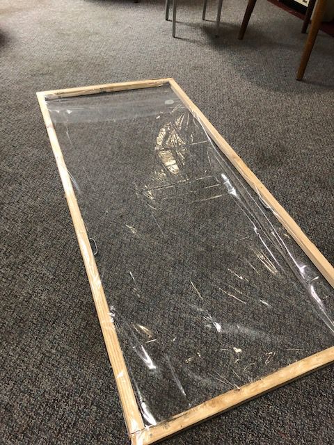 This is an example of the barriers constructed by the center's maintenance man, David Reed, who used wooden frames and plastic. (Courtesy of the Sisters of St. Joseph the Worker) This is an example of the barriers constructed by the center's maintenance man, David Reed, who used wooden frames and plastic. (Courtesy of the Sisters of St. Joseph the Worker)