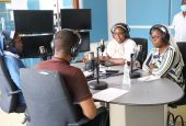 Sisters discuss human trafficking as they broadcast from Radio Maria Yatsani Voice 99.3 FM in Lusaka, Zambia. (Sr. Eucharia Madueke)