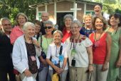 The Boston group poses together in El Salvador on their Share Foundation trip in 2015 for the 35th anniversary of the brutal murder of Maryknoll Srs. Maura Clarke and Ita Ford, Ursuline Sr. Dorothy Kazel and lay missioner Jean Donovan. (Provided photo)