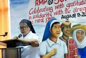 Sr. Emma Teresita Cupin of the Missionary Sisters of Mary gives her speech at the 50th founding anniversary celebration of the Rural Missionaries of the Philippines Aug. 13. (Provided photo)