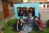 Franciscan Missionary of Mary Sr. Marian Champika Hanzege poses for a photo with girls at Immaculate College in Abancay, Peru, in 2011. (Provided photo)