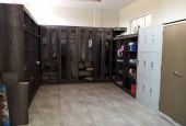 Room with lockers and closets