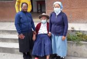 The Franciscan Missionaries of Mary sisters enjoy accompanying and helping the poor and elderly women who visit the convent, considering it a unique mission of their community in Peru. (Courtesy of Hilda Mary Bernath)